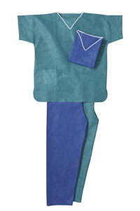 OP-Hose mit Oberteil blau -Foliodress Suit-